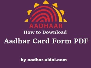 aadhar card correction form download