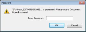 aadhar card password protected file