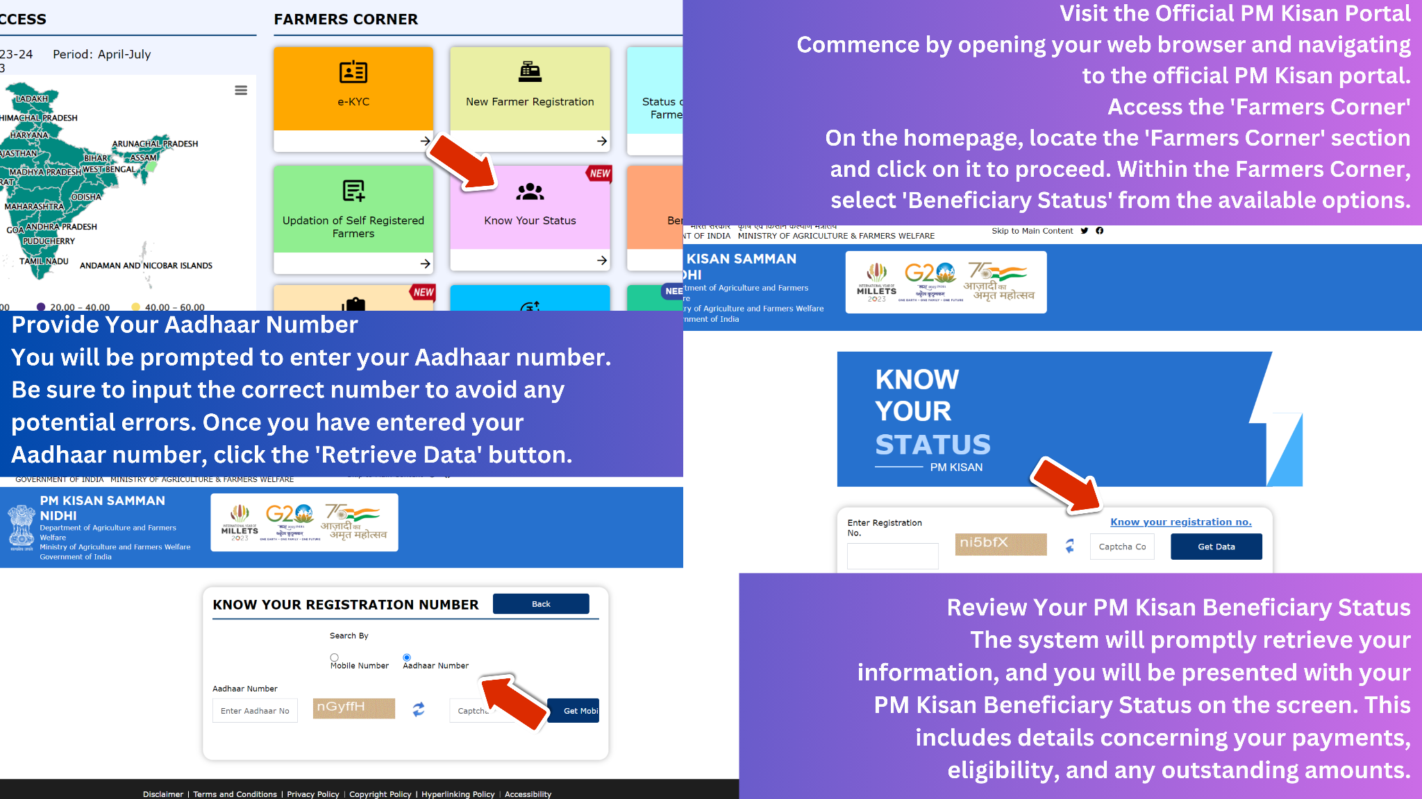 check pm kisan beneficiary status mobile number aadhar card